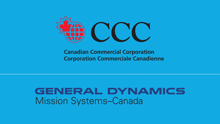 Canadian Commercial Corporation and General Dynamics Mission Systems-Canada's logos.